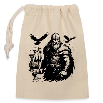 Vol vent du nord et corbeau - Sac cadeau en coton avec cordon (14 x 20 cm) - nature - Devant