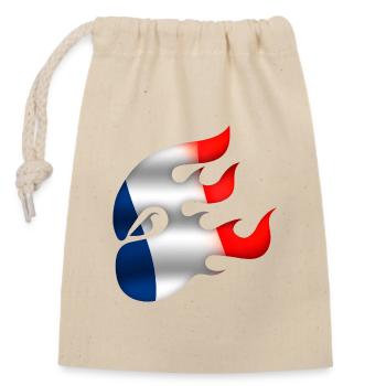 Drapeau de la France - France - Ninja - Sac cadeau en coton avec cordon (14 x 20 cm) - nature - Devant