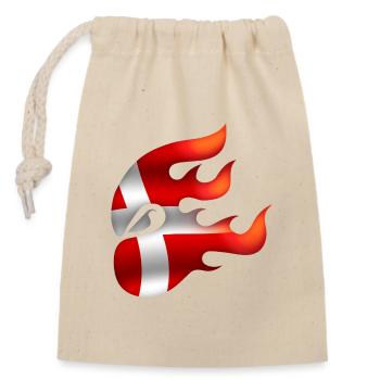 Flag of Denmark - Denmark - Ninja - Closable cotton gift bag (14x20cm) - nature - Front
