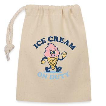 Icecream On Duty - Closable cotton gift bag (14x20cm) - nature - Front