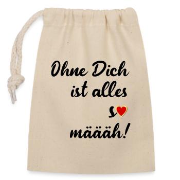 LIEBE SPRÜCHE - TRENNUNG HERZ - Verschließbarer Geschenkbeutel aus Baumwolle (14x20cm) - Natur - Vorne