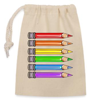 PRIDE RAINBOW FLAG - Closable cotton gift bag (14x20cm) - nature - Front