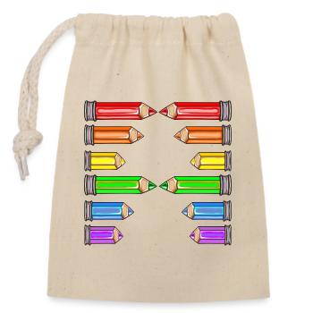 LETTER A NAME SCHOOL CRAYONS - Closable cotton gift bag (14x20cm) - nature - Front