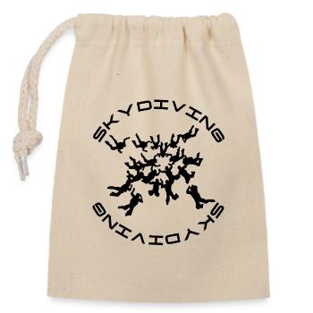 Skydiving - Closable cotton gift bag (14x20cm) - nature - Front