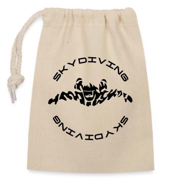 Skydiver - Closable cotton gift bag (14x20cm) - nature - Front
