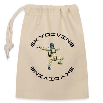 Skydiving - Closable cotton gift bag (14x20cm) - nature - Front