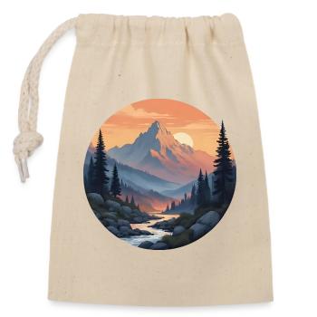 Mountain Landscape at Sunset - Closable cotton gift bag (14x20cm) - nature - Front