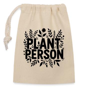 plant person - Verschließbarer Geschenkbeutel aus Baumwolle (14x20cm) - Natur - Vorne