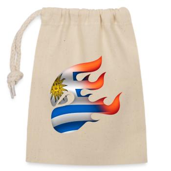 Flagge von Uruguay - Uruguay - Ninja - Verschließbarer Geschenkbeutel aus Baumwolle (14x20cm) - Natur - Vorne