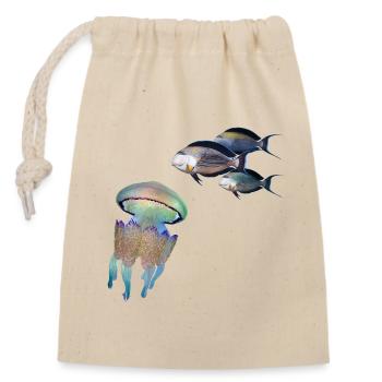 Jellyfish - Closable cotton gift bag (14x20cm) - nature - Front