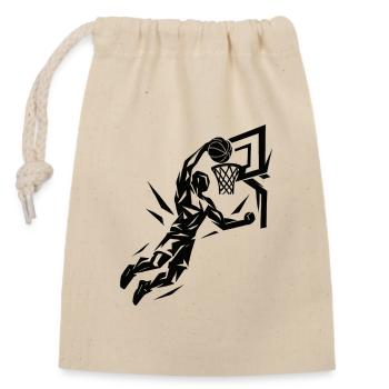 Basketball Slam Dunk Throw Player Dunking Gift - Closable cotton gift bag (14x20cm) - nature - Front