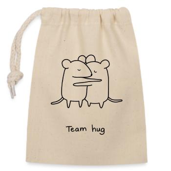 Team hug - Verschließbarer Geschenkbeutel aus Baumwolle (14x20cm) - Natur - Vorne
