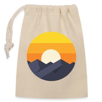 Sunset Mountain Abstrakt - Verschließbarer Geschenkbeutel aus Baumwolle (14x20cm) - Natur - Vorne