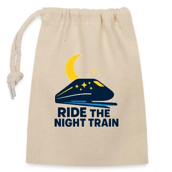 Ride the Night Train - Closable cotton gift bag (14x20cm) - nature - Front
