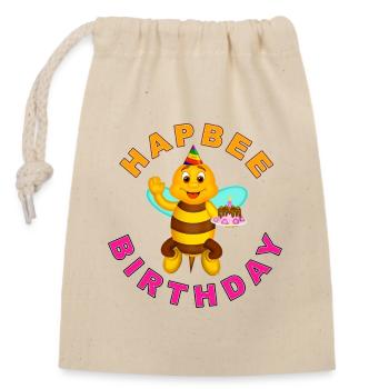 HAPBEE Anniversaire avec texte 2 - Sac cadeau en coton avec cordon (14 x 20 cm) - nature - Devant