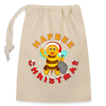 HAPBEE Noël avec texte 2 - Sac cadeau en coton avec cordon (14 x 20 cm) - nature - Devant