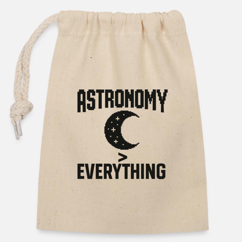 Astronomie Devise de la vie Design - Sac cadeau en coton avec cordon (14 x 20 cm) - nature