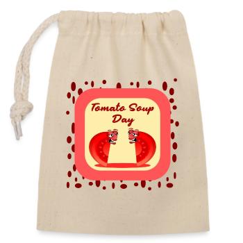 Journée amusante de soupe aux tomates - Sac cadeau en coton avec cordon (14 x 20 cm) - nature - Devant
