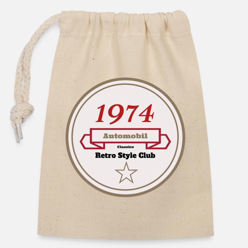 51_Motor_Club_ _RenkoDesign_1 - Sac cadeau en coton avec cordon (14 x 20 cm) - nature