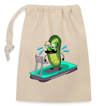 Papa Pickles Treadmill - Closable cotton gift bag (14x20cm) - nature - Front