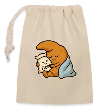 Sleep croissants - Closable cotton gift bag (14x20cm) - nature - Front