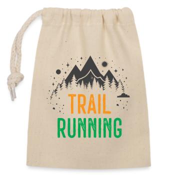 Trail Running  - Closable cotton gift bag (14x20cm) - nature - Front