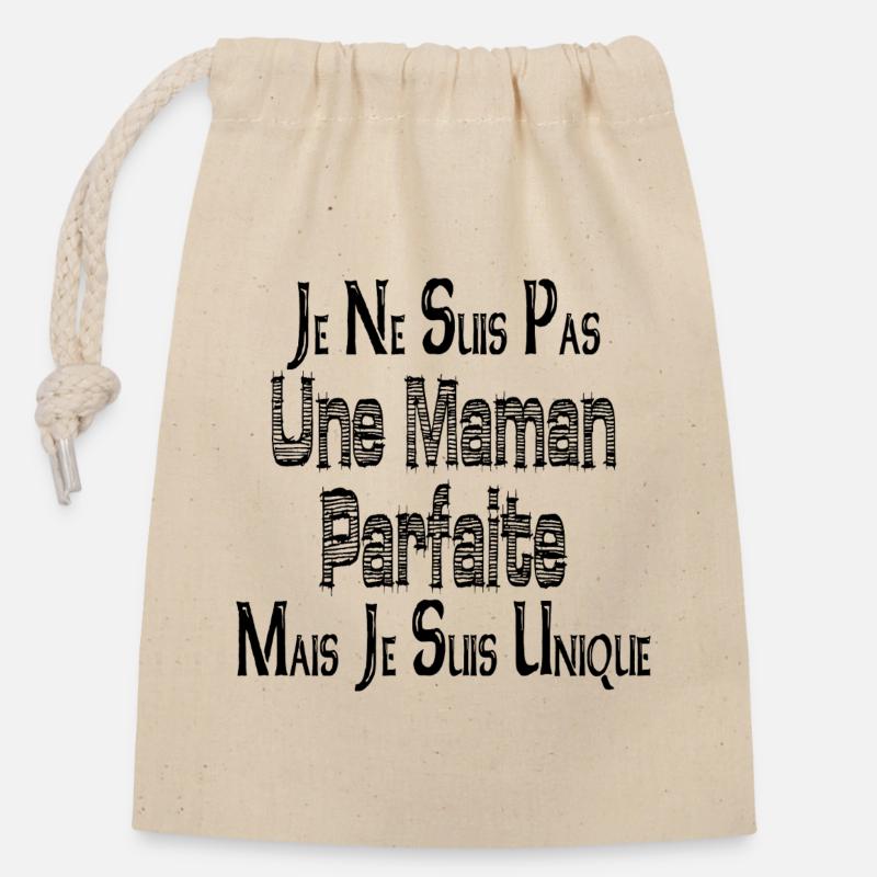 Not a Perfect Mom But I'm Unique - Closable cotton gift bag (14x20cm) - nature