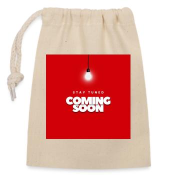 Bold Red Waiting Announcement Design - Closable cotton gift bag (14x20cm) - nature - Front