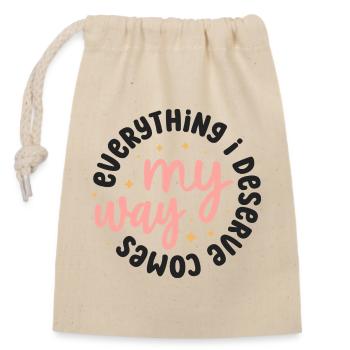 Citation inspirante Femme impulsive Personnalité - Sac cadeau en coton avec cordon (14 x 20 cm) - nature - Devant