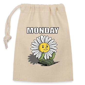 Monday - Closable cotton gift bag (14x20cm) - nature - Front