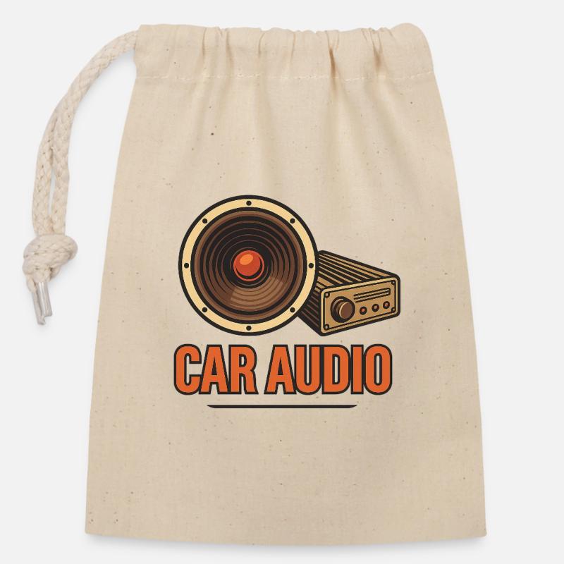 Car-Audio-Konzept - Verschließbarer Geschenkbeutel aus Baumwolle (14x20cm) - Natur