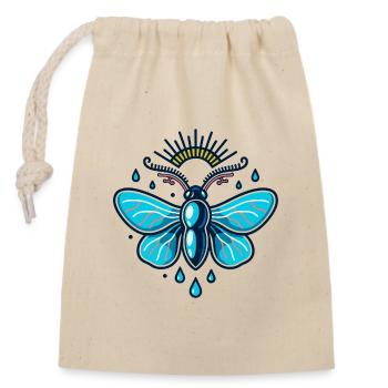 Papillon de nuit luisant avec lueur céleste - Sac cadeau en coton avec cordon (14 x 20 cm) - nature - Devant