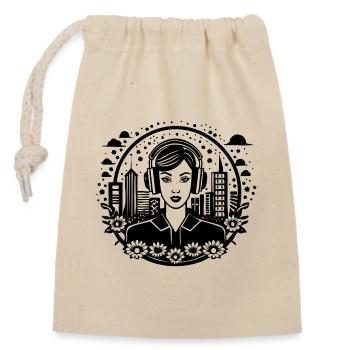 Streetwear, Culture pop, Sous-culture – Femme, Casque - Sac cadeau en coton avec cordon (14 x 20 cm) - nature - Devant