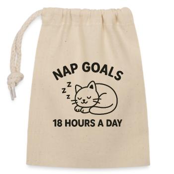 Nap Goals - Verschließbarer Geschenkbeutel aus Baumwolle (14x20cm) - Natur - Vorne