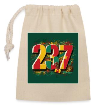 Festive Year Numbers in Bright Colours - Closable cotton gift bag (14x20cm) - nature - Front