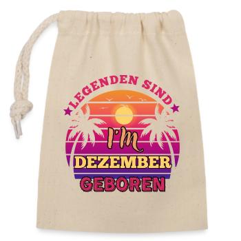 Les légendes naissent en décembre - Anniversaire - Sac cadeau en coton avec cordon (14 x 20 cm) - nature - Devant