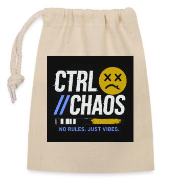 Ctrl chaos jaune et bleu - Design urbain basket - Sac cadeau en coton avec cordon (14 x 20 cm) - nature - Devant