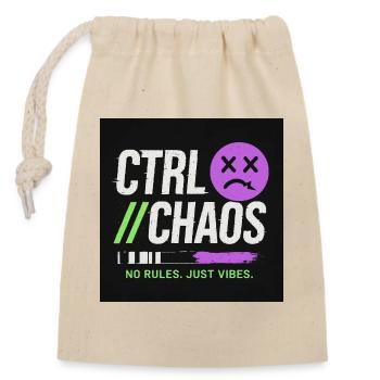 Ctrl Chaos vert et mauve -Design urbain basket  - Sac cadeau en coton avec cordon (14 x 20 cm) - nature - Devant