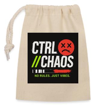 Ctrl Chaos vert et rouge -Design urbain basket  - Sac cadeau en coton avec cordon (14 x 20 cm) - nature - Devant