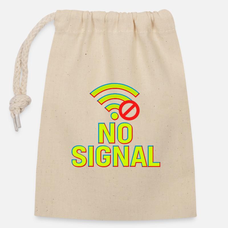 Glitch Tech Design - Closable cotton gift bag (14x20cm) - nature