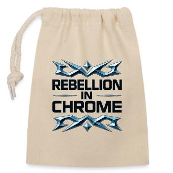 Rebellion in Chrome - Verschließbarer Geschenkbeutel aus Baumwolle (14x20cm) - Natur - Vorne