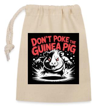 Böses Meerschweinchen mit Biss Spruchdesign - Verschließbarer Geschenkbeutel aus Baumwolle (14x20cm) - Natur - Vorne