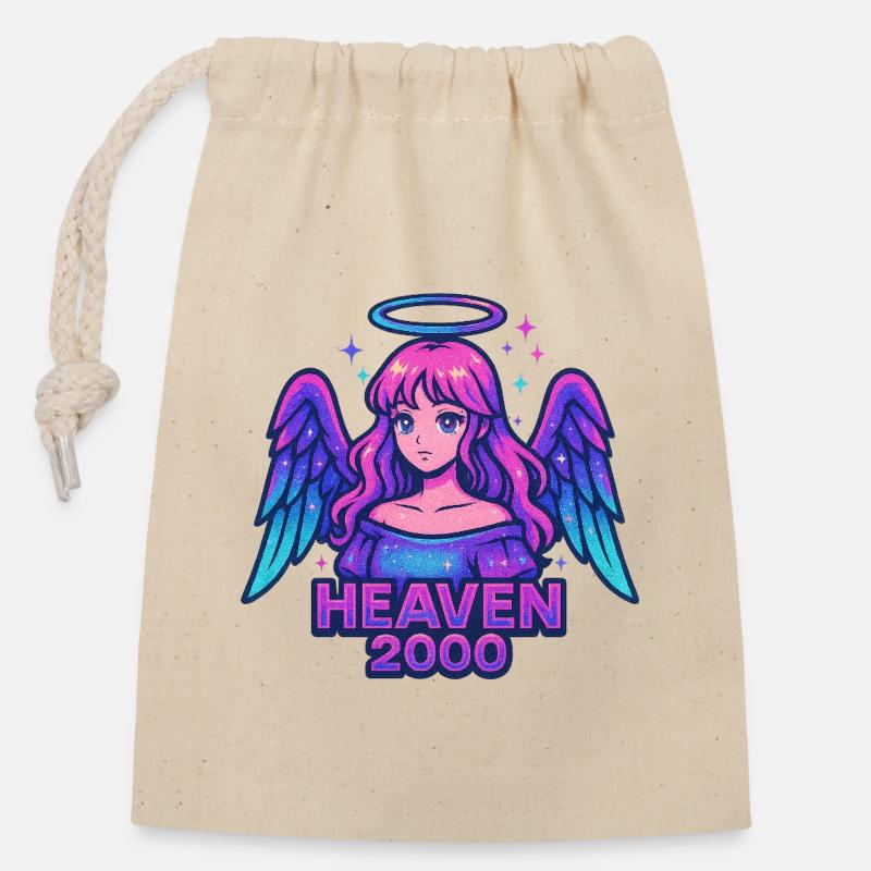 Celestial Angel Design - Closable cotton gift bag (14x20cm) - nature