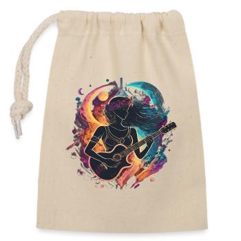 Illustration d’art de guitariste céleste - Sac cadeau en coton avec cordon (14 x 20 cm) - nature - Devant