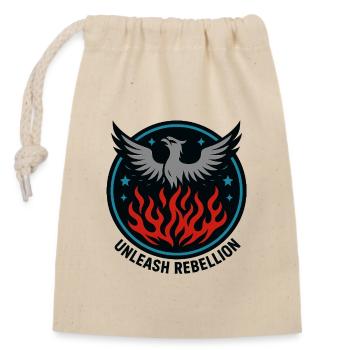Unleash Rebellion – Phönix Emblem - Verschließbarer Geschenkbeutel aus Baumwolle (14x20cm) - Natur - Vorne
