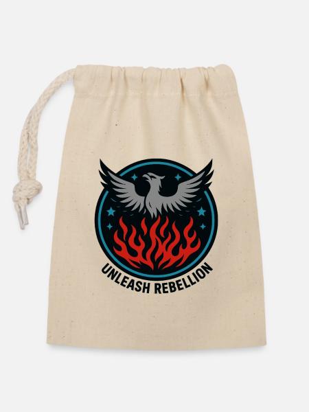 Unleash Rebellion – Phönix Emblem - Verschließbarer Geschenkbeutel aus Baumwolle (14x20cm) - Natur