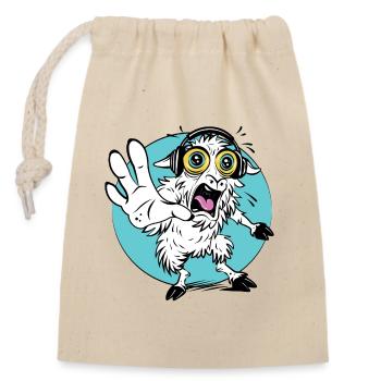 T-shirt de dessin animé de mouton choqué - Sac cadeau en coton avec cordon (14 x 20 cm) - nature - Devant