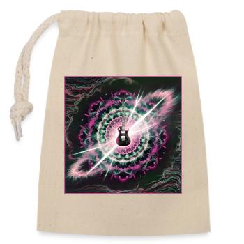 Neon Cosmic Guitar Explosion - Verschließbarer Geschenkbeutel aus Baumwolle (14x20cm) - Natur - Vorne