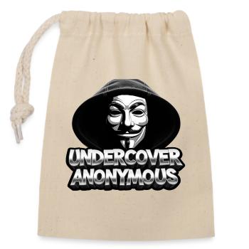 Undercover Anonymous - Verschließbarer Geschenkbeutel aus Baumwolle (14x20cm) - Natur - Vorne