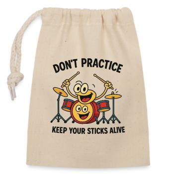 Motivational Music Drummer Design - Closable cotton gift bag (14x20cm) - nature - Front